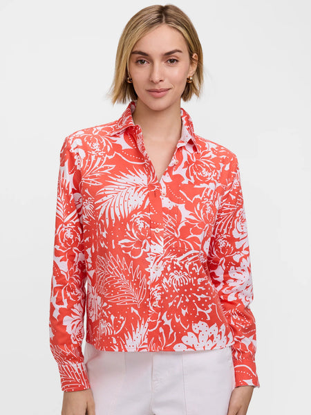 Jodie Dotted Blooms Long Sleeve Short Shirt by Foxcroft