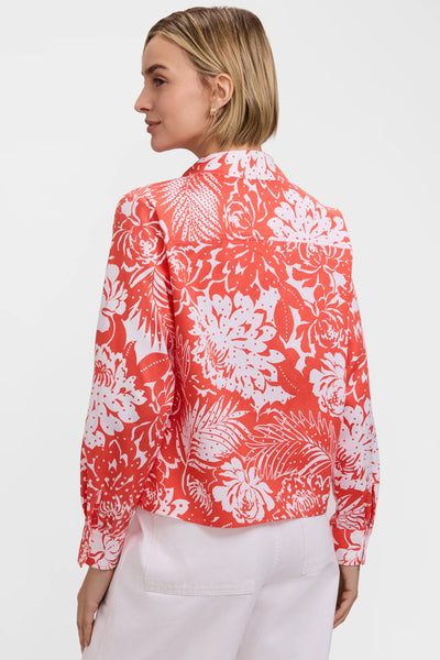 Jodie Dotted Blooms Long Sleeve Short Shirt by Foxcroft