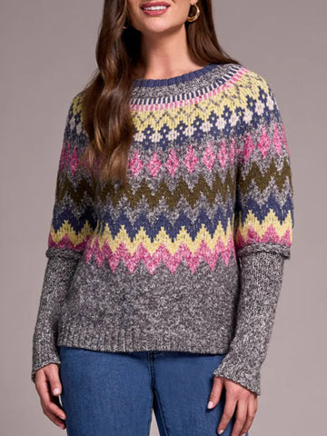 Intarsia Sweater Pink Flambe by Tribal