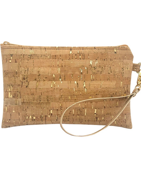 Simple Wristlet Medium Gold Fleck Cork