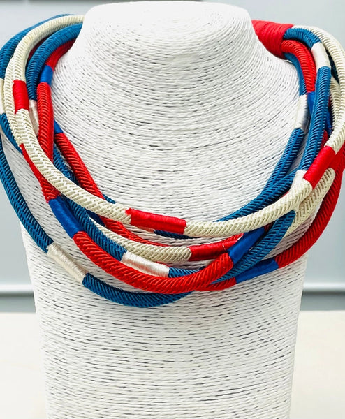 Slub 8 Strand Necklace 2 Color by Two Forty-Two