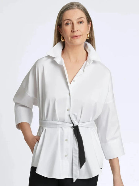 Avery 34 Matte Stretch Shirt White by Foxcroft