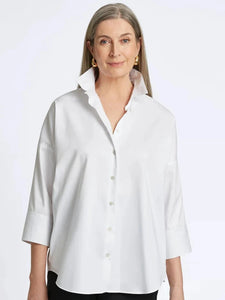 Avery 34 Matte Stretch Shirt White by Foxcroft