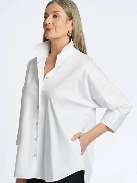 Avery 34 Matte Stretch Shirt White by Foxcroft