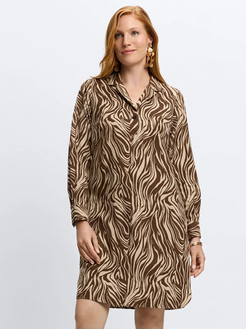 Sloane Abstract Zebra Cordoruy Dress by Foxcroft