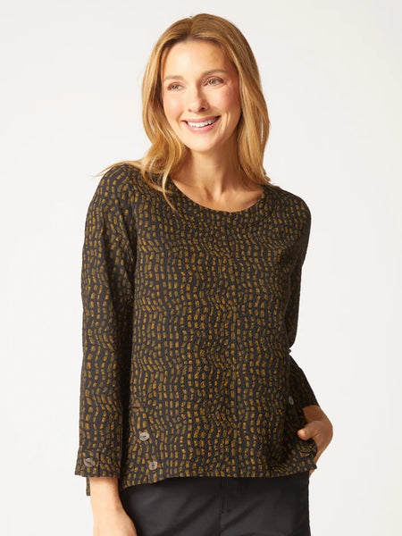 Pucker Weave Mosaic Print Button Pullover by Habitat