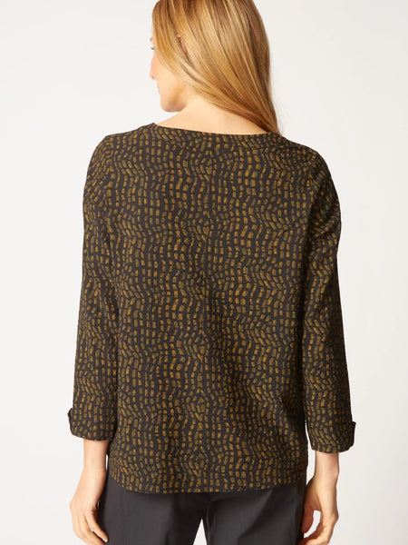 Pucker Weave Mosaic Print Button Pullover by Habitat
