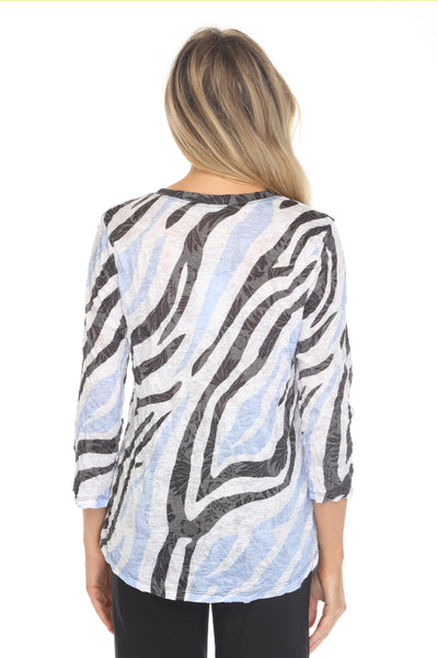 V-Neck Top Zebra Frost by Carine