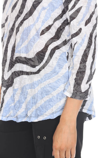 V-Neck Top Zebra Frost by Carine