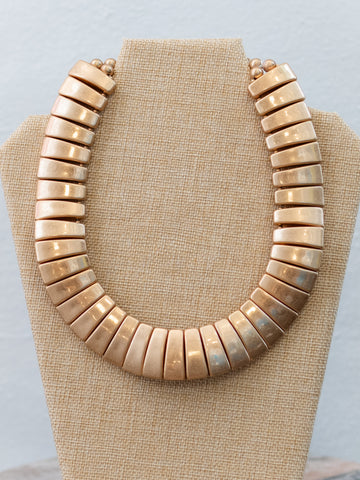 Geometric Chunky Gold Link Necklace by Coastal Couture