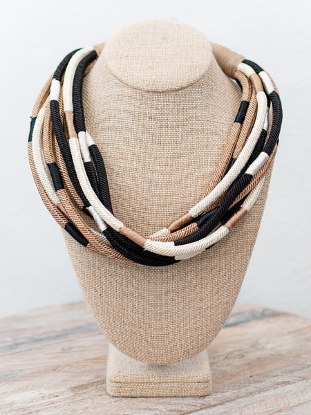 Slub 8 Strand Necklace 2 Color by Two Forty-Two