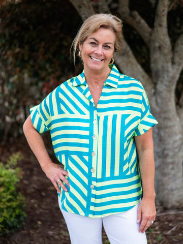 Striped Campshirt by Tru Luxe