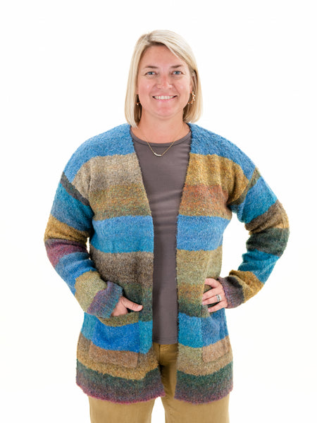 Striped Space Dye Cardigan by FDJ