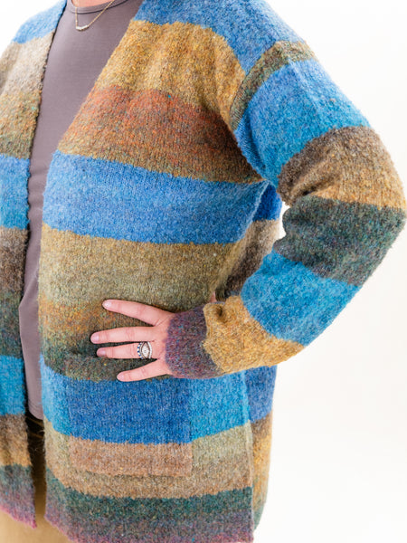 Striped Space Dye Cardigan by FDJ