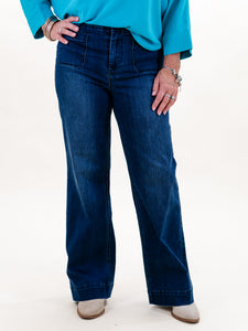 Stretchy Wide Leg Jean by Renuar