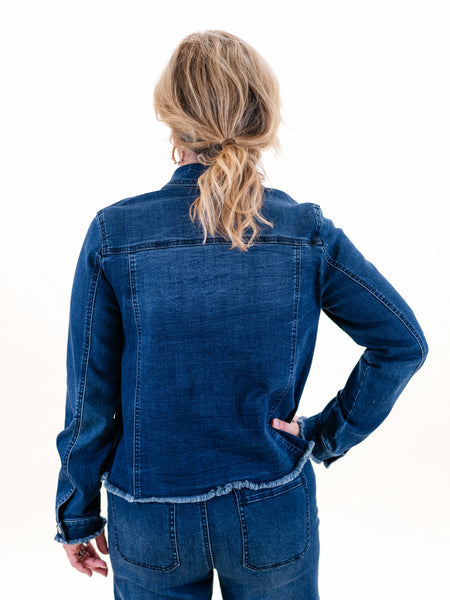 Fray Hem Jean Jacket by Renuar