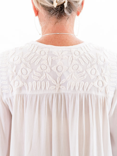 Long Sleeve Embroidered Yoke Blouse by Tribal