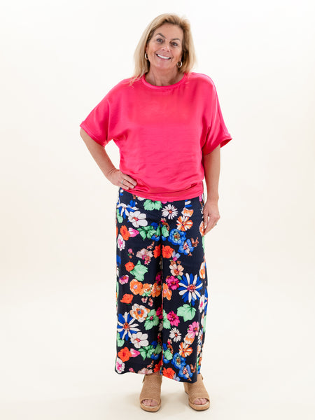 Printed Wide Leg Pant w/ Patch by Charlie B