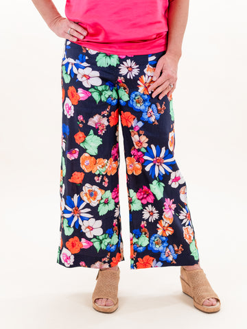 Printed Wide Leg Pant w/ Patch by Charlie B