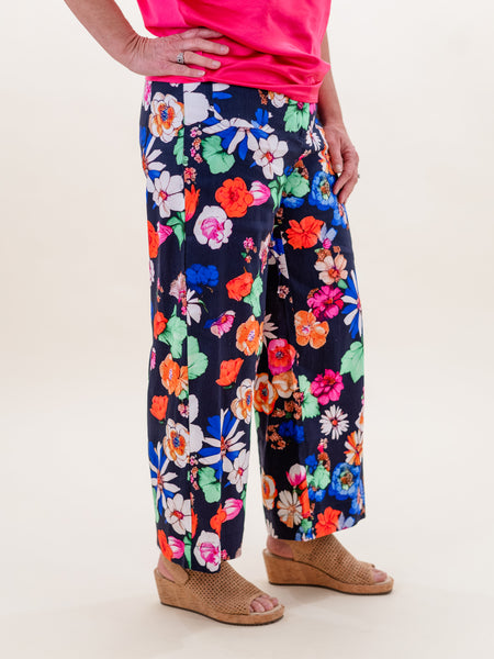 Printed Wide Leg Pant w/ Patch by Charlie B