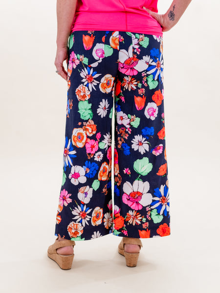 Printed Wide Leg Pant w/ Patch by Charlie B