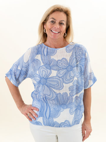 Cotton Gauze Printed Blouse by Charlie B