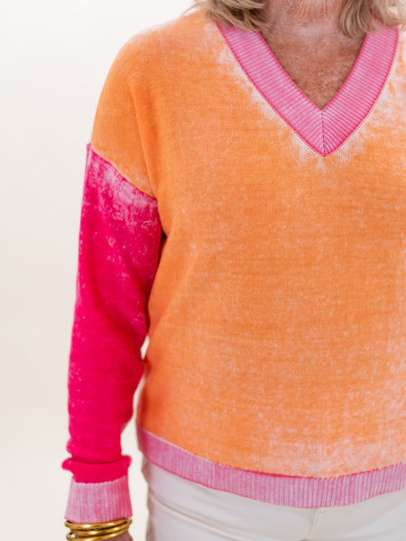 Color Block Cotton Sweater by Charlie B