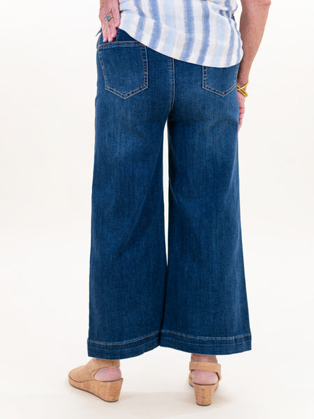 Cropped Wide Leg Jeans Indigo by Charlie B
