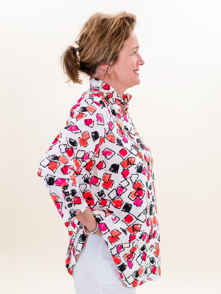 Button Front Squares Shirt by Multiples