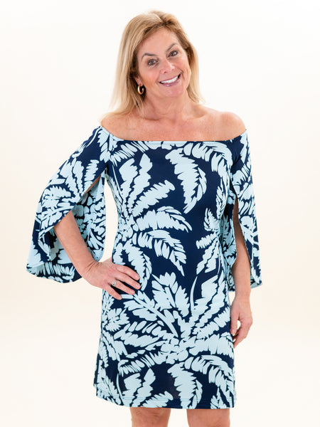 Ashby Dress Ice Blue Jungle by La Mer Luxe