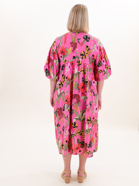 Jungle Maxi Dress Pink by Easel