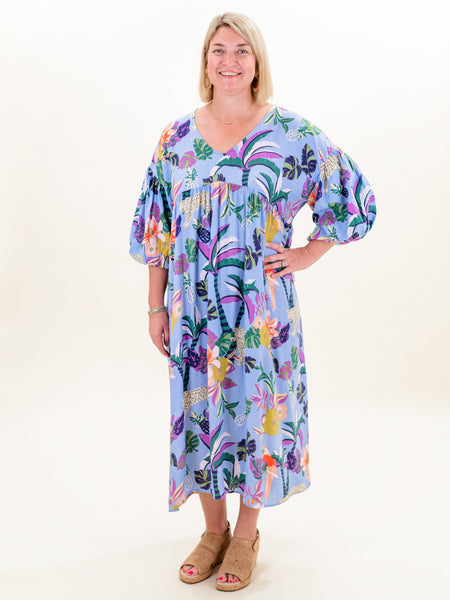 Floral Maxi Dress Peri Blue by Easel