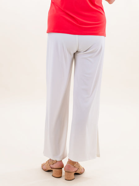 Signature Side Slit Ankle Pant Ivory by Clara Sun Woo