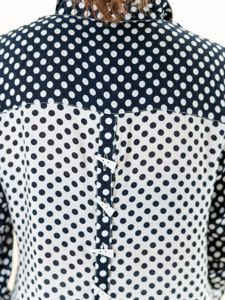 Dot Print Button-Up Shirt Midnight by Multiples