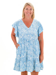 Dianna Dress Ice Blue/Periwinkle Bermuda by La Mer Luxe