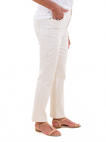 Bootcut Stretch Twill Pants Natural by Charlie B