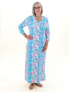 3/4 Sleeve VNeck Maxi by Lulu B