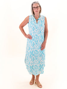 Willa Midi Dress Caribean Blue Tahiti by La Mer Luxe