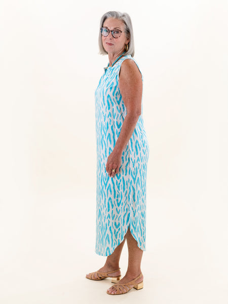 Willa Midi Dress Caribean Blue Tahiti by La Mer Luxe