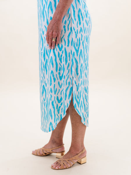 Willa Midi Dress Caribean Blue Tahiti by La Mer Luxe