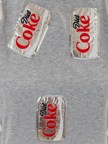 Gray Scattered Diet Coke Can Tee by Queen of Sparkles