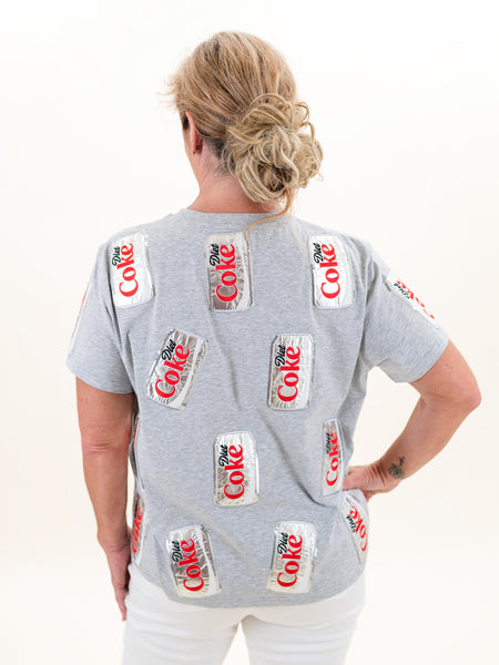 Gray Scattered Diet Coke Can Tee by Queen of Sparkles