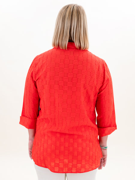 Turn Up Cuff 3/4 Slv HiLo Shirt Paprika by Multiples