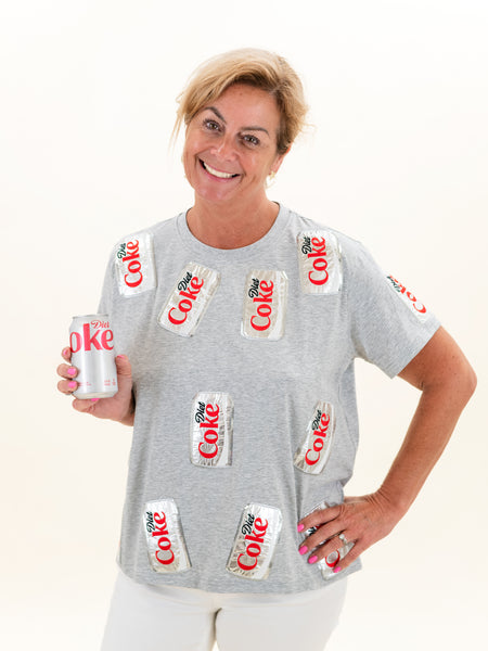 Gray Scattered Diet Coke Can Tee by Queen of Sparkles