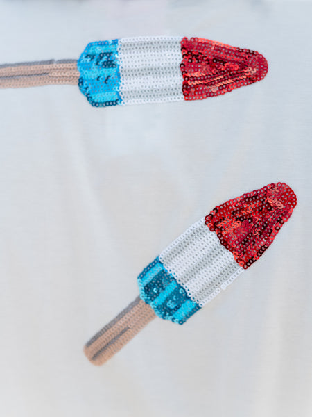 White Scattered Bomb Pop Tee by Queen of Sparkles