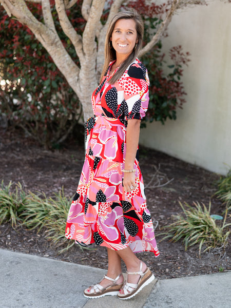 Short Sleeve Floral Maxi by Boho Chic