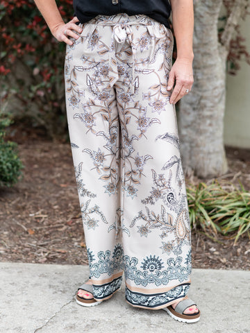 Placement Border Print Flowy Pant by Tribal