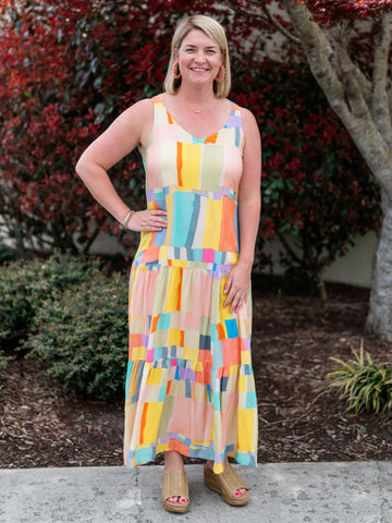 Printed Tiered Maxi Dress by Charlie B