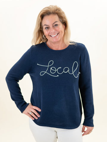 Navy Local Knitted Sweater by Lulu B