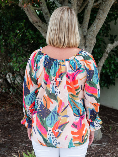 Tropical Floral L/S Top by Coastal Couture